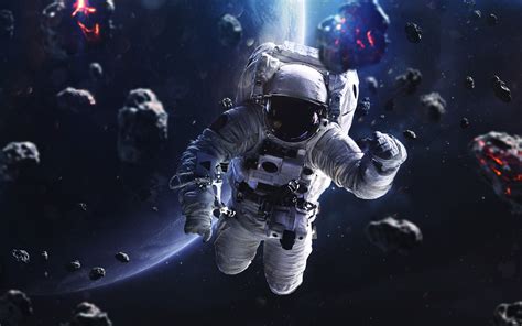 デスクトップ壁紙 Vadim Sadovski デジタルアート スペース 宇宙美術 500ピクセル 宇宙飛行士 2048x1280 Wallpapermaniac