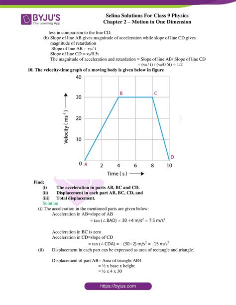 Selina Solutions Class 9 Concise Physics Chapter 2 Motion In One