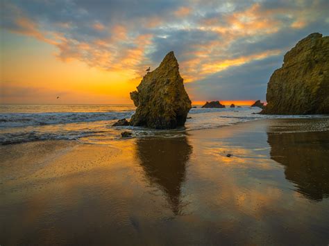 Malibu Beach Sunset El Matador State Beach California Ocean Art Seascape Landscape Fine Art Fuji