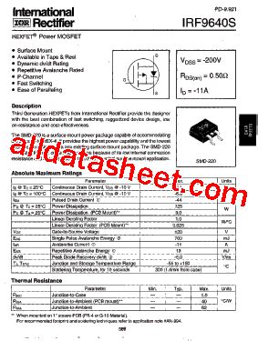 IRF9640S Datasheet(PDF) - International Rectifier