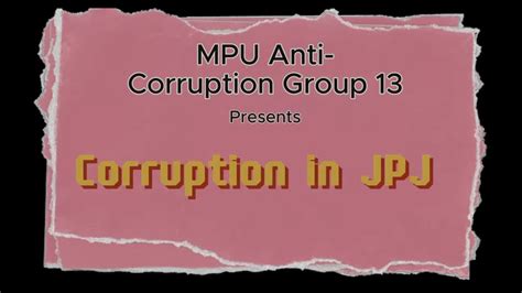 Bribery And The Jpj Anti Corruption Module Youtube