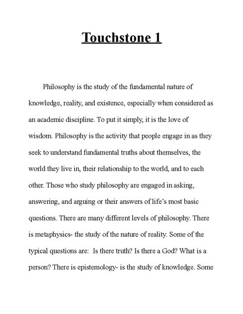 1st Touchstone Ancient Greek Philosophers Touchstone 1 Philosophy Is