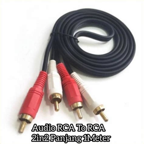 Jual Kabel RCA To RCA Kabel Audio Stereo 2 In 2 Panjang 1Meter Shopee