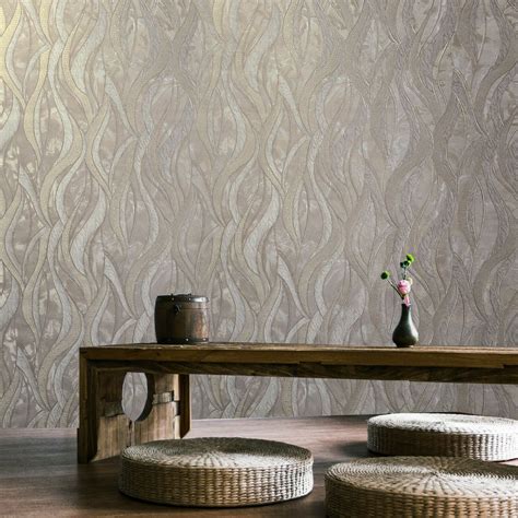 Metallic Textured Wallpaper Nova Metallic Wallpaper In Warm Grey And