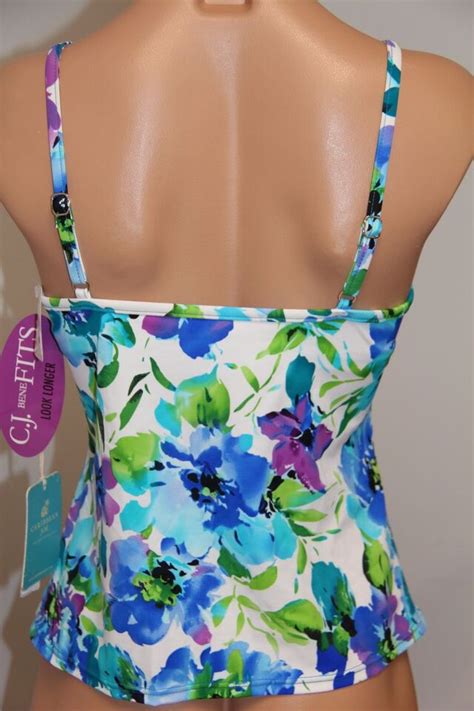 Nwt Caribbean Joe Swimsuit Tankini Bikini Top Multi Color Ebay