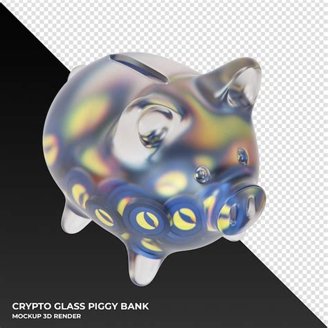 Premium PSD Terra Classic Lunc Glass Piggy Bank With Crypto Coins 3d