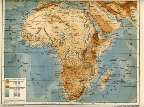 Africa Fisica Antica Mappa Topografica Old Map Eur Sexiz Pix