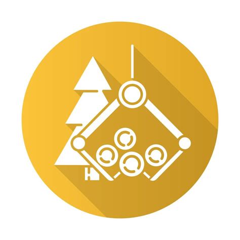 Timber Industry Yellow Flat Design Long Shadow Glyph Icon Logging