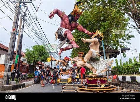 Unidentified People During The Celebration Of Nyepi Balinese Day Of