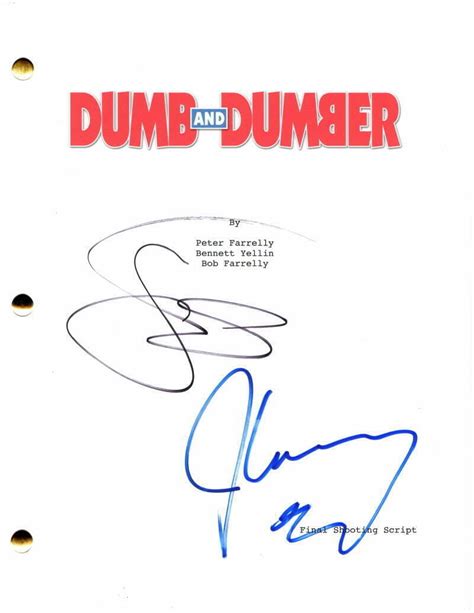 JIM CARREY JEFF DANIELS SIGNED AUTOGRAPH DUMB AND DUMBER FULL MOVIE