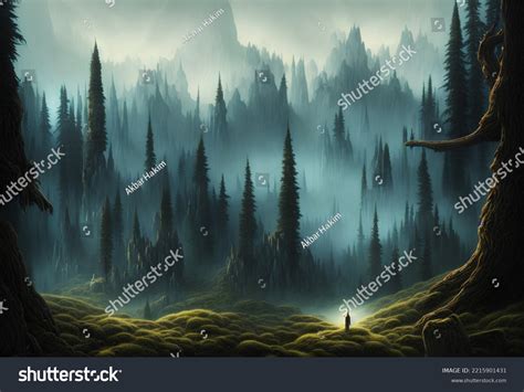 Fantasy Medieval Kingdom Foresr Stock Illustration 2215901431 ...