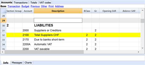 Accounts Table Saudi Arabia Banana Accounting Software