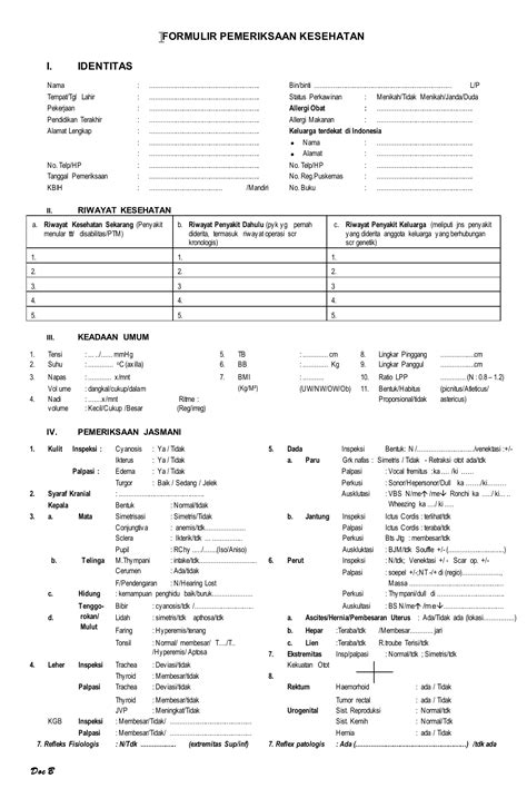 Formulir Bantu Pemeriksaan Kesehatan 18