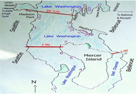 Lake Washington Cruising: Lake Washington Map of the StarsTM