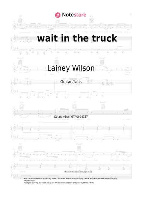 wait in the truck tabs guitar HARDY, Lainey Wilson in Note-Store.com | Guitar.Tabs SKU GTA0094757