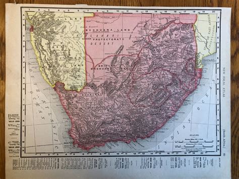 1911 South Africa Map Rand Mcnally New Ideal State And County Survey And Atlas Ebay