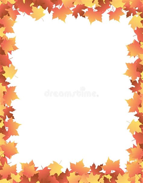 Autumn Leaves [maple] Border Stock Illustration - Illustration of ...