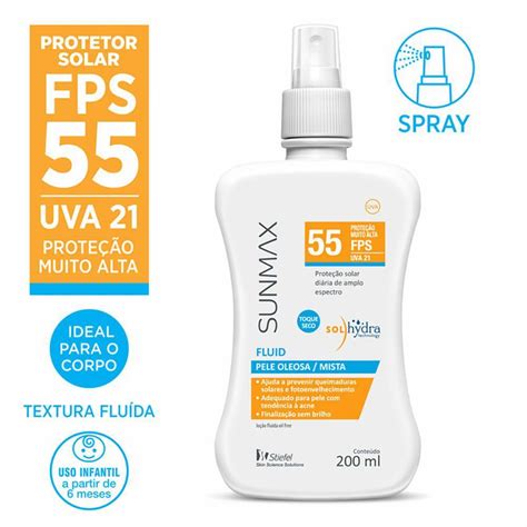 Protetor Solar Sunmax Fluid Pele Oleosa E Mista Fps Spray Sun Max