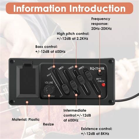 Band Eq Equalizer Piezo Pickup For Eq R Pre Acoustic Guitar