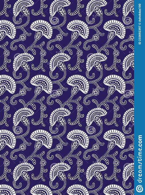 Textile Traditional Allover Pattern Design For Print Background