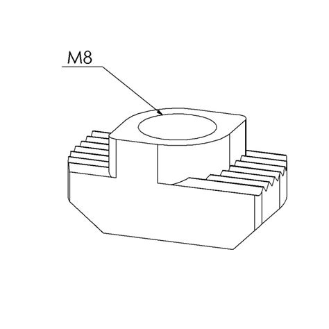 Ecrou T Te Rectangulaire Profil Taraudage M Rainure Mm Inox