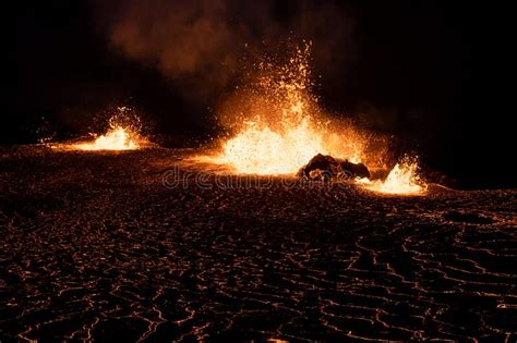 Meradalir Eruption Of Fagradalsfjall Volcano In Iceland Stock