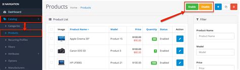 enable  disable multiple products opencart  diy coding