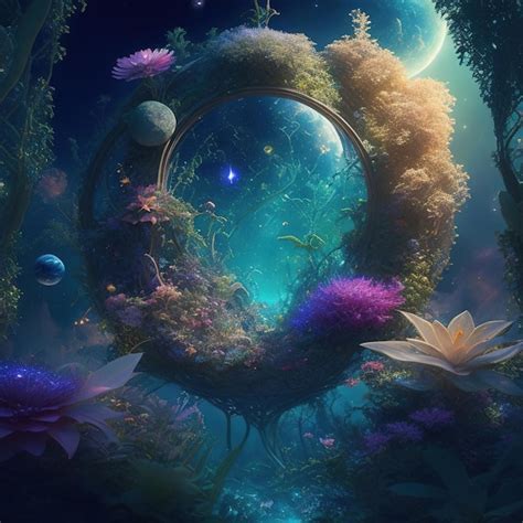 Premium Ai Image Cosmic Garden