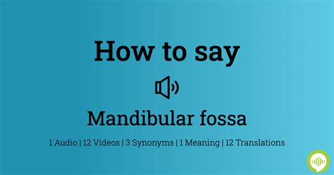 how to pronounce mandibular