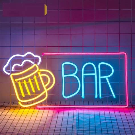 Bar Neon Sign Alcohol Liquor Beer Wine Neon Sign With Acrylic | Etsy