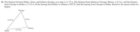 Solved 31. The distance between Dallas, Texas, and Atlanta, | Chegg.com