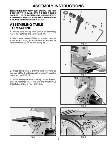 Delta 9 Bench Band Saw 28 150 Instruction And Parts List Manual 1989 Ebay