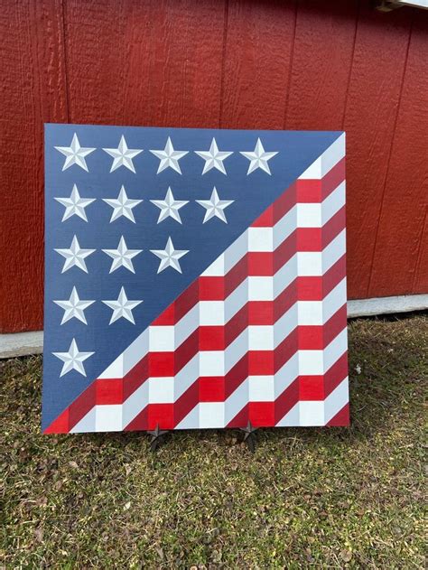 American Flag Barn Quilt Barn Quilt Patriotic Art Etsy Barn Quilt