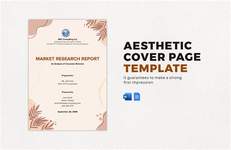 Aesthetic Cover Page Template in Word - Download | Template.net