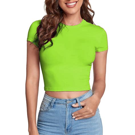 Custom Quality Bamboo Cotton Y2k Ribbed Womens Shirts Plain Crop Top