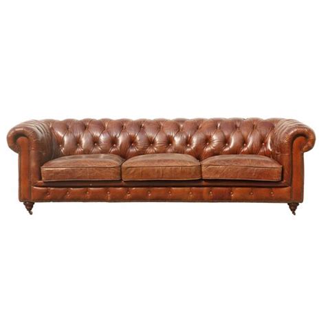 Pasargad 972 Genuine Leather Rolled Arm Chesterfield Sofa And Reviews