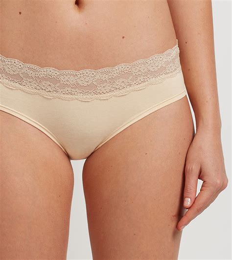 Buy La Vie En Rose Solid Lace Detailed Bikini Briefs In Nude