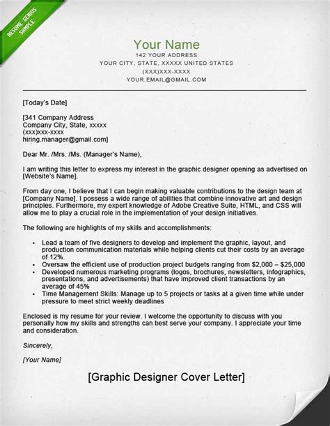 Graphic Designer Cover Letter What You Need To Know In 2023 All Business Templates