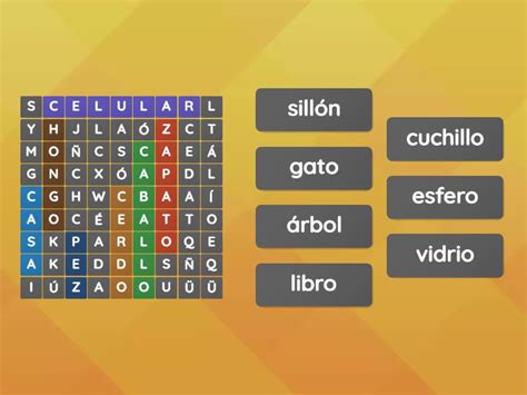 Encuentre Los Nombres De Los Seres Vivos Y Inertes Wordsearch