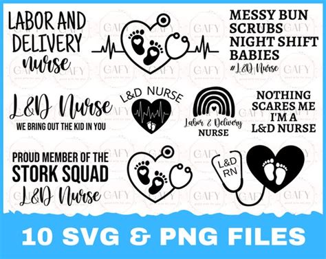 Labor And Delivery Nurse Nurse Svg And Cut Files For Crafters Etsy