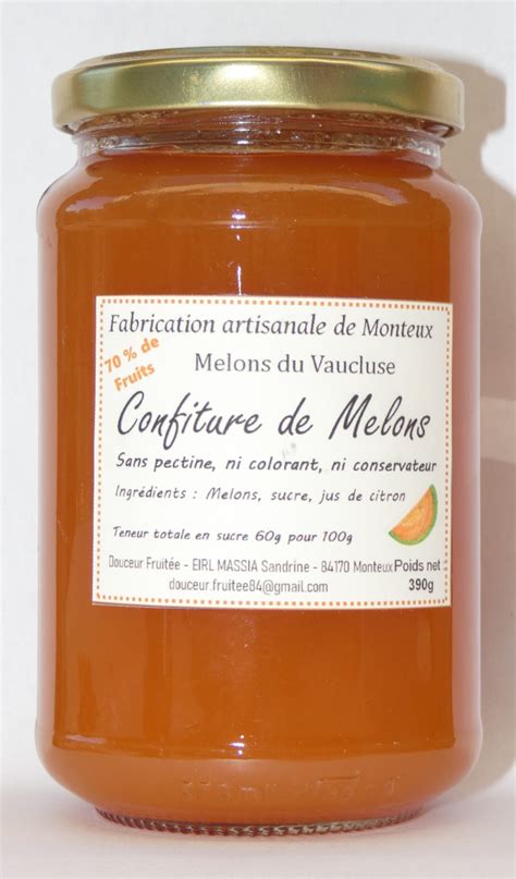 Confiture De Melons 390 G Douceur Fruitee Locavor Fr