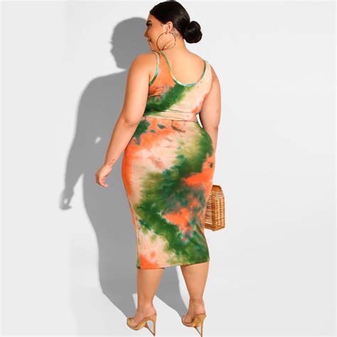 Plus Size Tie Dye Printed Clothing Set Well Pick