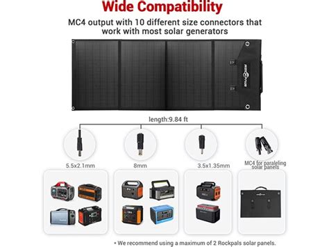 ROCKPALS 100W Foldable Solar Panel