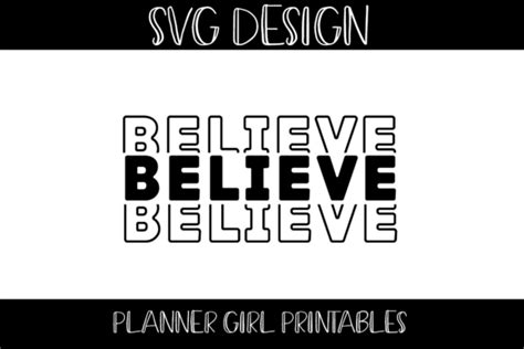 Believe Svg Design Word Lettering Graphic By Plannergirlprintables