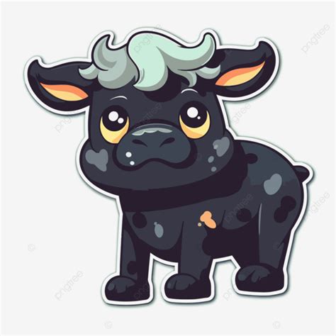 Vaca Pegatinas Negro Orang De Tang Clipart Vector PNG Diseño De