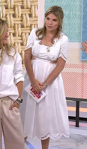 WornOnTV Jennas White Scalloped Cutout Dress On Today Jenna Bush