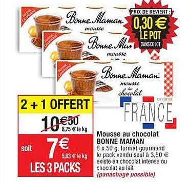 Promo Mousse Au Chocolat Bonne Maman Chez Cora Icatalogue Fr