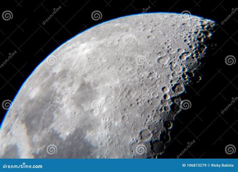 Moon Closeup with Craters from Telescope Stock Image - Image of moon, telescope: 106873279