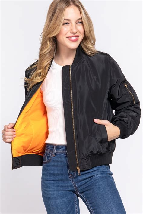 Simply Fashion Womens Bomber Jacket Stylish Outerwear For All