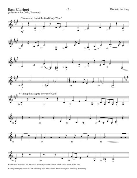 Worship The King Choral Anthem SATB Bass ClarinetSheet Music PDF